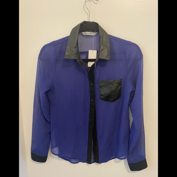 Royal blue button down top - Picture 1 of 1